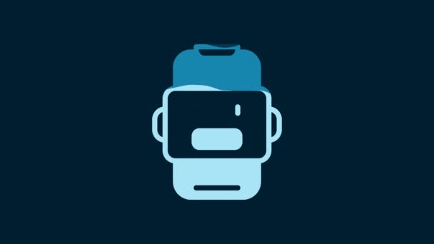 Hvite Chat Robotikon Isolert Blå Bakgrunn Chatbot Ikon Video Motion – stockvideo
