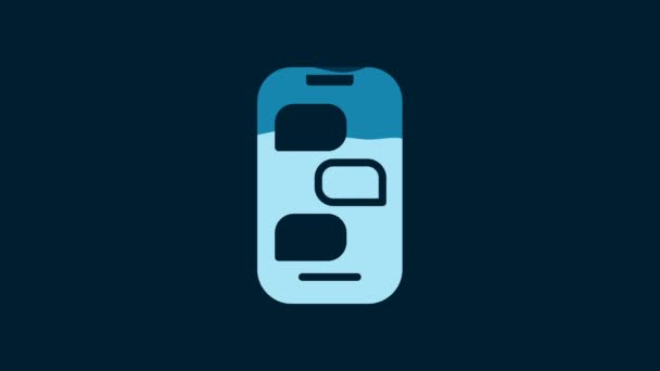 Уведомление Новых Сообщениях Чате Значке Телефона Выделенном Синем Фоне Смартфон — стоковое видео