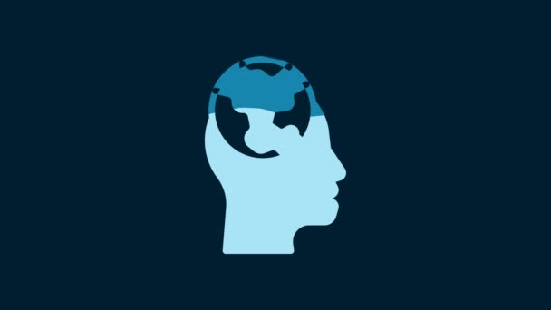 White Learning Foreign Languages Icon Isolated Blue Background Translation Language — Vídeo de stock