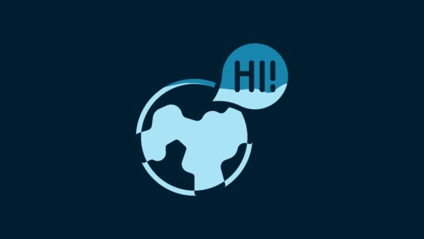 White Learning Foreign Languages Icon Isolated Blue Background Translation Language — Video