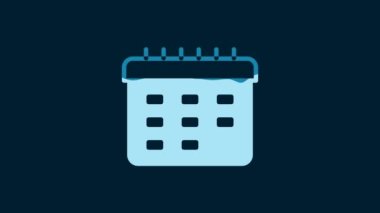 White School timetable icon isolated on blue background. 4K Video motion graphic animation.