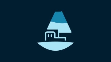 White Toy boat icon isolated on blue background. 4K Video motion graphic animation.