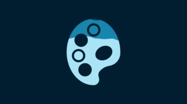 White Palette icon isolated on blue background. 4K Video motion graphic animation.