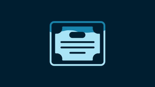 White Certificate Template Icon Isolated Blue Background Achievement Award Degree — 비디오