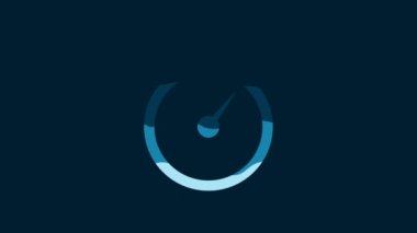 White Stopwatch icon isolated on blue background. Time timer sign. 4K Video motion graphic animation.