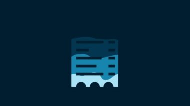 White Paper check and financial check icon isolated on blue background. Paper print check, shop receipt or bill. 4K Video motion graphic animation.