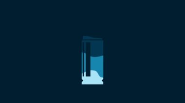 White Bullet icon isolated on blue background. 4K Video motion graphic animation.