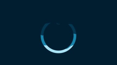 White Diamond engagement ring icon isolated on blue background. 4K Video motion graphic animation.