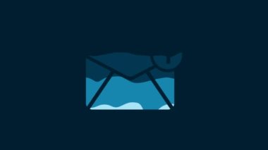 White Envelope icon isolated on blue background. Received message concept. New, email incoming message, sms. Mail delivery service. 4K Video motion graphic animation.