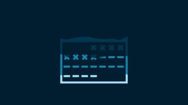 White Calendar icon isolated on blue background. 4K Video motion graphic animation.