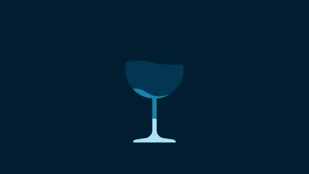 White Wine Glass Icon Isolated Blue Background Wineglass Icon Goblet — Wideo stockowe