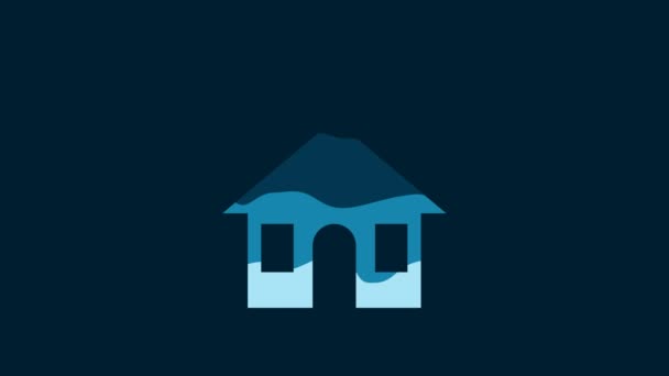White Church Building Icon Isolated Blue Background Christian Church Religion — Video