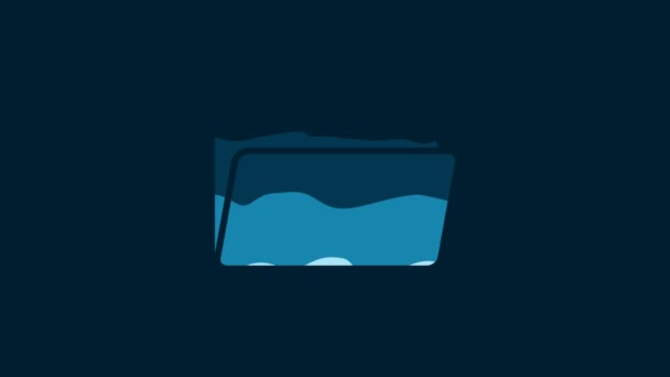 White Folder Icon Isolated Blue Background Video Motion Graphic Animation — 비디오