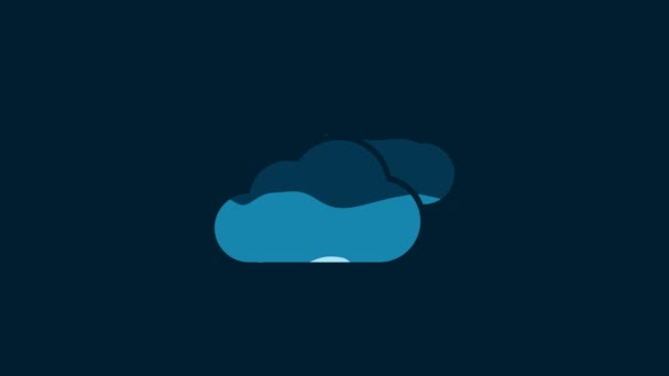 Λευκό Εικονίδιο Cloud Απομονωμένο Μπλε Φόντο Γραφική Κίνηση Κίνησης Βίντεο — Αρχείο Βίντεο