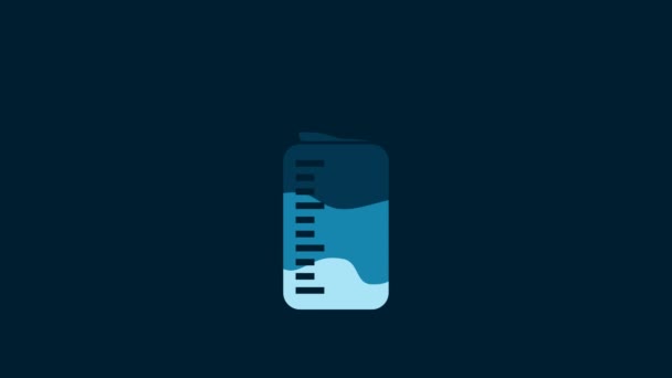 White Baby Bottle Icon Isolated Blue Background Feeding Bottle Icon — Stock Video