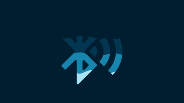 White Bluetooth Connected Icon Isolated Blue Background Video Motion Graphic — Video