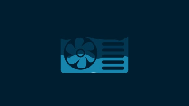 White Air Conditioner Icon Isolated Blue Background Split System Air — Wideo stockowe