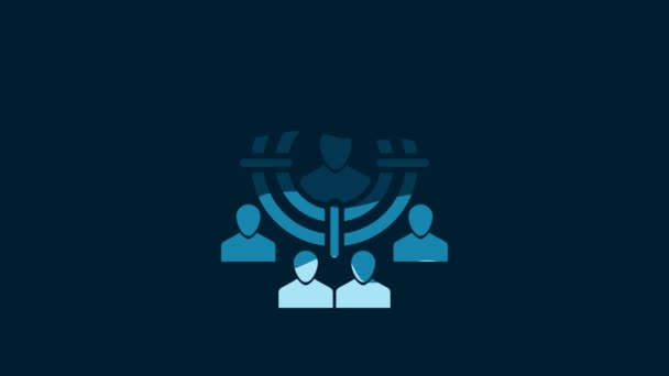 White Marketing Target Strategy Concept Icon Isolated Blue Background Aim — Stockvideo