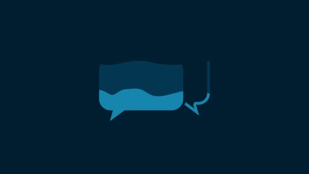 White Chat Icon Isolated Blue Background Speech Bubbles Symbol Video — Stockvideo