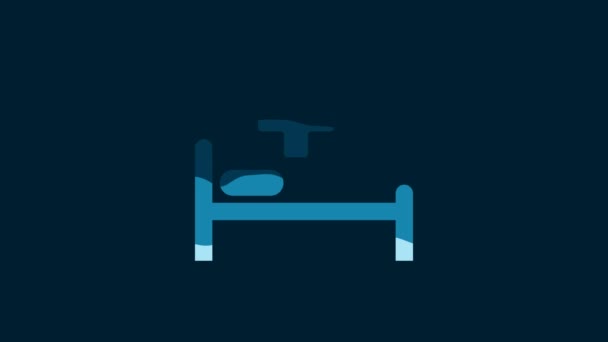 White Hospital Bed Medical Symbol Emergency Star Life Icon Isolated — Stockvideo