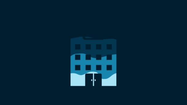 White Medical Hospital Building Cross Icon Isolated Blue Background Medical — Stockvideo