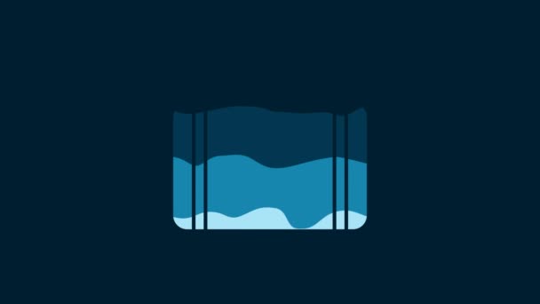 Біла Валіза Піктограми Подорожі Ізольована Синьому Фоні Знак Рухомого Багажу — стокове відео