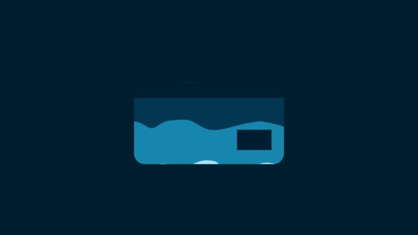 Λευκό Εικονίδιο Πιστωτικής Κάρτας Που Απομονώνεται Μπλε Φόντο Online Πληρωμή — Αρχείο Βίντεο
