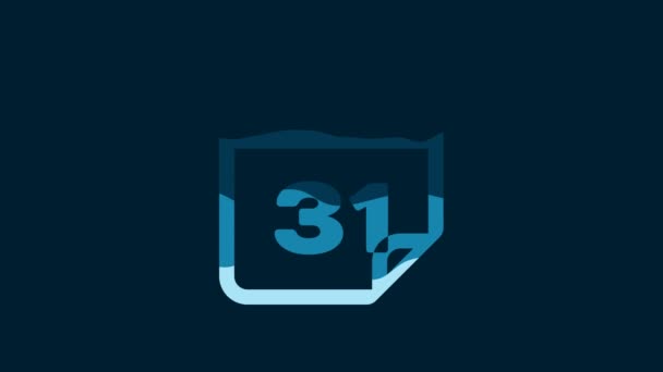 White Calendar Icon Isolated Blue Background Video Motion Graphic Animation — Stock video
