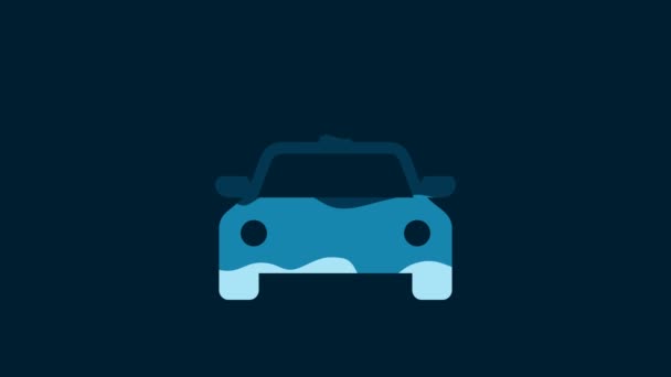 White Police Car Police Flasher Icon Isolated Blue Background Emergency — Vídeo de stock