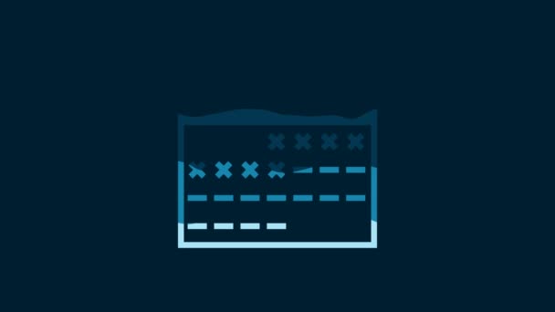 White Calendar Icon Isolated Blue Background Video Motion Graphic Animation — Wideo stockowe