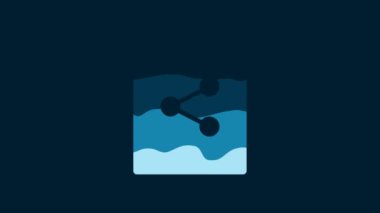 White Share file icon isolated on blue background. File sharing. File transfer sign. 4K Video motion graphic animation.