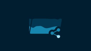 White Share folder icon isolated on blue background. Folder sharing. Folder transfer sign. 4K Video motion graphic animation.