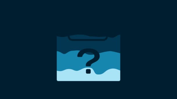 White Unknown Document Icon Isolated Blue Background File Question Mark — Video