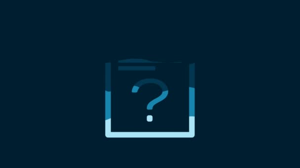 White Unknown Document Icon Isolated Blue Background File Question Mark — Vídeos de Stock
