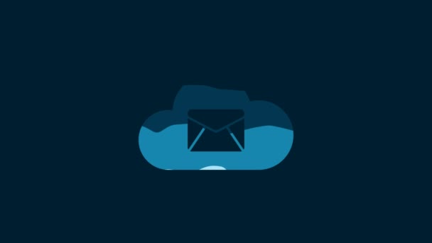 White Cloud Mail Server Icon Isolated Blue Background Cloud Server — Video