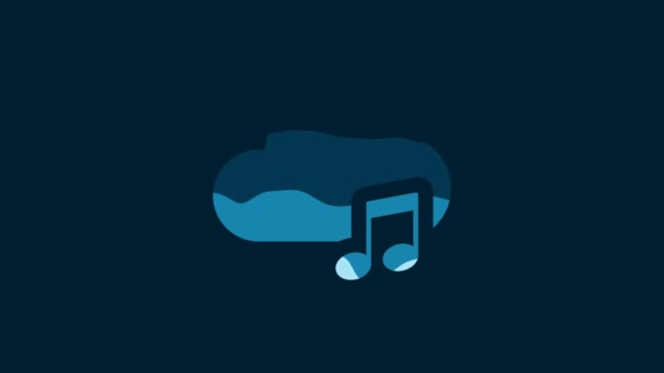 White Music Streaming Service Icon Isolated Blue Background Sound Cloud — Stok Video