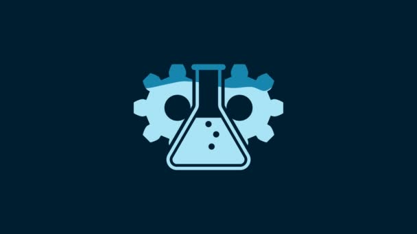 White Bioengineering Icon Isolated Blue Background Element Genetics Bioengineering Icon — Stock video