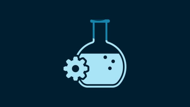 White Bioengineering Icon Isolated Blue Background Element Genetics Bioengineering Icon — Stockvideo