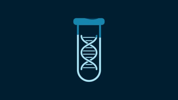 White Dna Research Search Icon Isolated Blue Background Genetic Engineering — Stock video