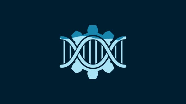 White Genetic Engineering Icon Isolated Blue Background Dna Analysis Genetics — Stock videók