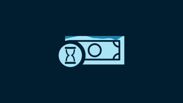 White Fast Payments Icon Isolated Blue Background Fast Money Transfer — Stockvideo