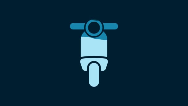 White Scooter Icon Isolated Blue Background Video Motion Graphic Animation — Stock Video