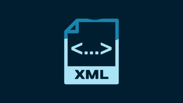 White Xml File Document Download Xml Button Icon Isolated Blue — Stock Video
