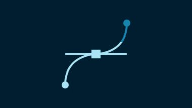White Bezier curve icon isolated on blue background. Pen tool icon. 4K Video motion graphic animation.