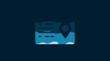 White Address book icon isolated on blue background. Telephone directory. 4K Video motion graphic animation.