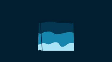 White Paper shopping bag icon isolated on blue background. Package sign. 4K Video motion graphic animation.