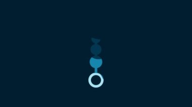 White Anal beads icon isolated on blue background. Anal balls sign. Fetish accessory. Sex toy for men and woman. 4K Video motion graphic animation.