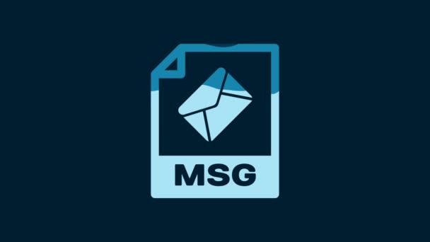 ホワイトMsgファイル文書 青の背景にあるMsgボタンのアイコンをダウンロードします Msgファイルのシンボル 4Kビデオモーショングラフィックアニメーション — ストック動画