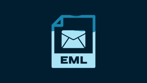 White Eml File Document Download Eml Button Icon Isolated Blue — Stock video