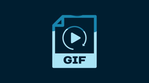 ホワイトGifファイル文書 Gifボタンのアイコンを青の背景に分離ダウンロードします Gifファイルのシンボル 4Kビデオモーショングラフィックアニメーション — ストック動画